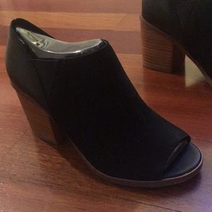 Aldo black open toe booties